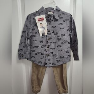 Wrangler Kids Gray Button-Up Shirt